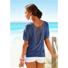 Load image into Gallery viewer, Wide throat Lace T-shirt