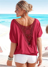 Load image into Gallery viewer, Wide throat Lace T-shirt