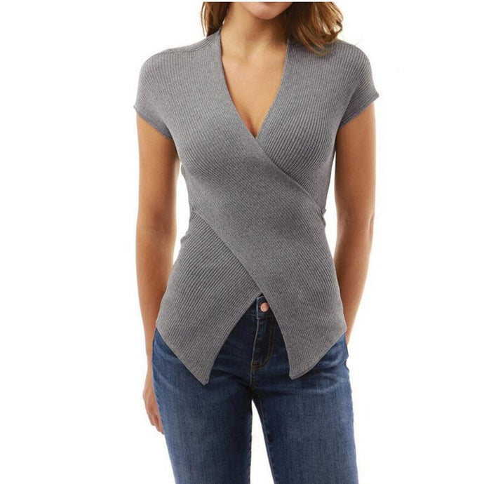 Short Sleeve Knitwear Sweater