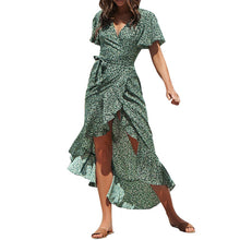 Load image into Gallery viewer, Short ruffle sleeve long dress